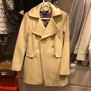 Paul Frank beige mid-length pea coat XS